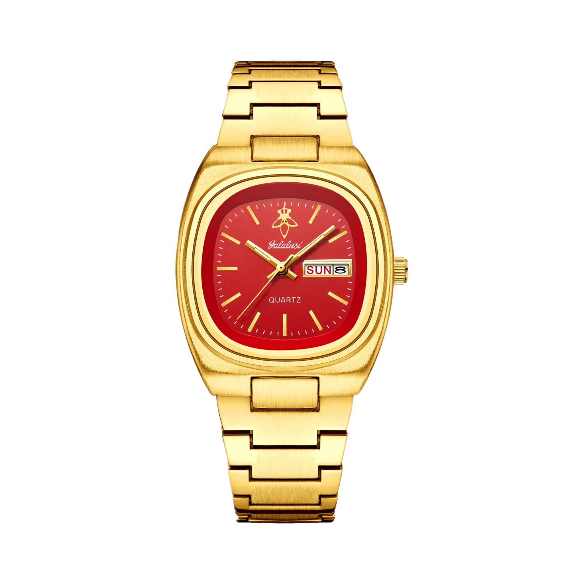 YaLaLuSi Unisex Fashion Waterproof Sport Watch Dual Calendar Gold Quartz Business Elegant with Box Remover Free Shipping mbzr