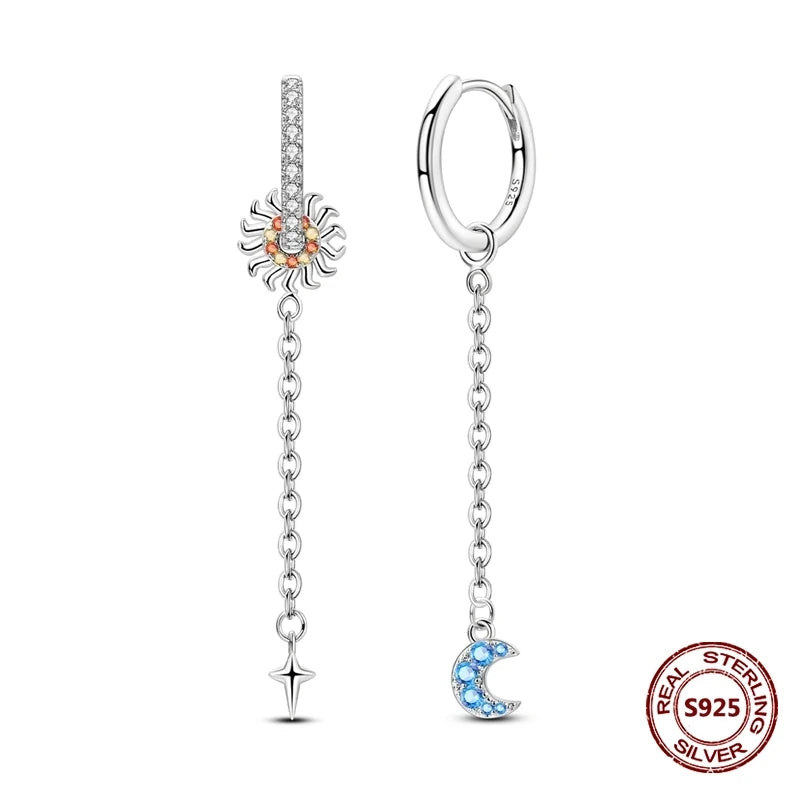 Fine Jewelry 925 Silver Rose Gold Plated Zircon Sparklin Hoop Earrings For Women mbzr