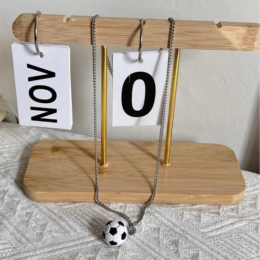 Vnox 3D Football Necklaces for Men, Solid Stainless Steel Casual Scoocer Pendants, Sports Lover Boys Gifts