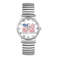 Women's Bohemian Analog Quartz Watch, 250th Anniversary Dial Design, Roman Numeral Markers, Stainless Steel Elastic Expandable Band, Easy Slip-On All-Season Casual Wristwatch mbzr
