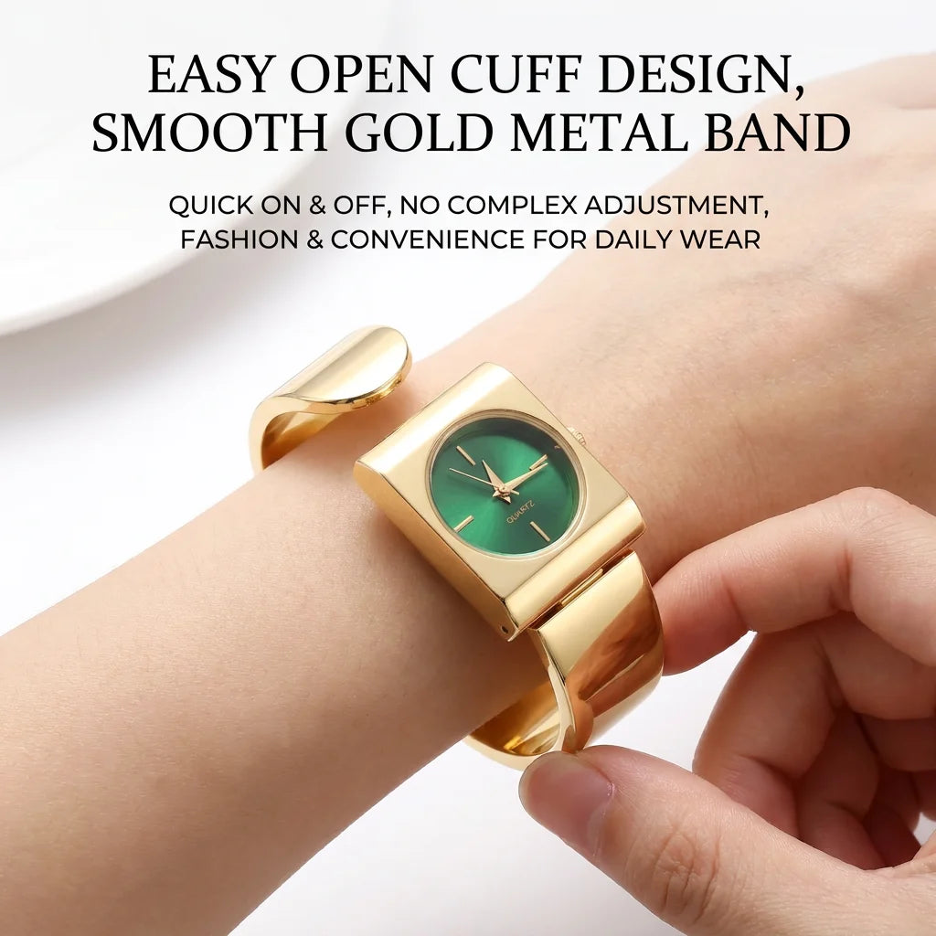1Pcs Women's Green Dial Alloy Strap Vintage Fashion Classic Fashion Details Quartz Watch For Business Party Holiday