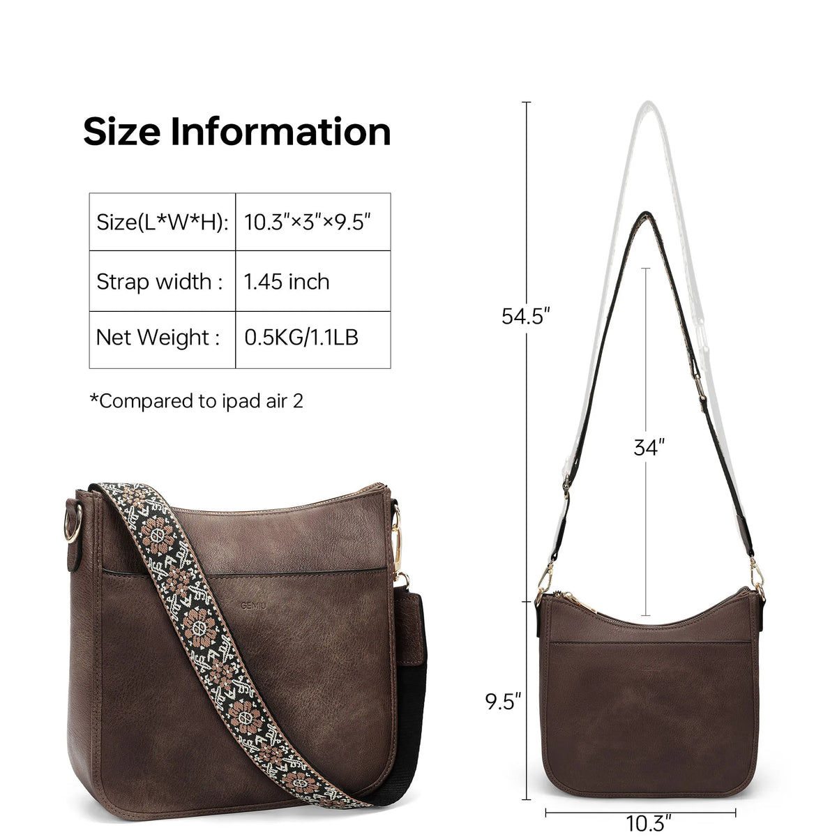 GEMIU Fashionable Women's Bag New Shoulder Bags Casual Tote Bag Cross Body Bags with Adjustable Long Strap Ladies Faux Leather Bag