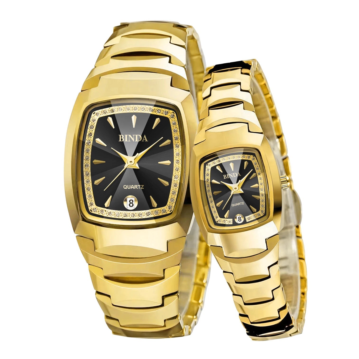 2PCS Couple Watches Luxury Fashion Men Women Matching His and Hers Quartz Watches Simple Band with Gift Box mbzr