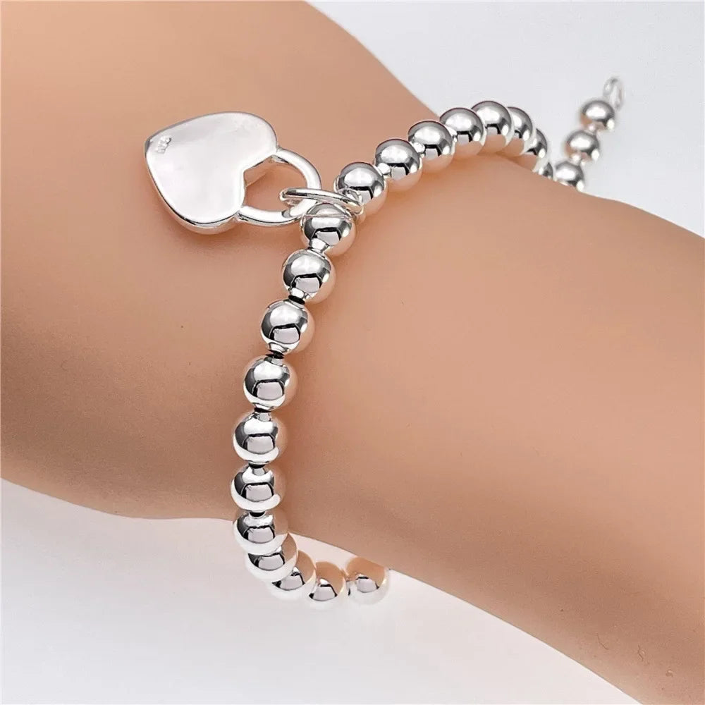 Men Women Solid Link Charm Bracelet S925 Sterling Silver Hypoallergenic Never Fade Minimalist Luxury Fine Jewelry Gift For Wedding Anniversary Birthday Party Wholesale