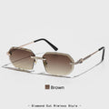 2026 new rimless luxury Sunglasses diamond cut sun shades for man and women designer brand glasses UV400 frameless eyewear mbzr
