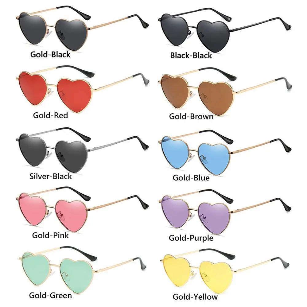 Trendy Heart-Shaped Glasses Women Heart Sunglasses Vintage Metal Frame Polarized Sun Glasses UV400 Eyewear