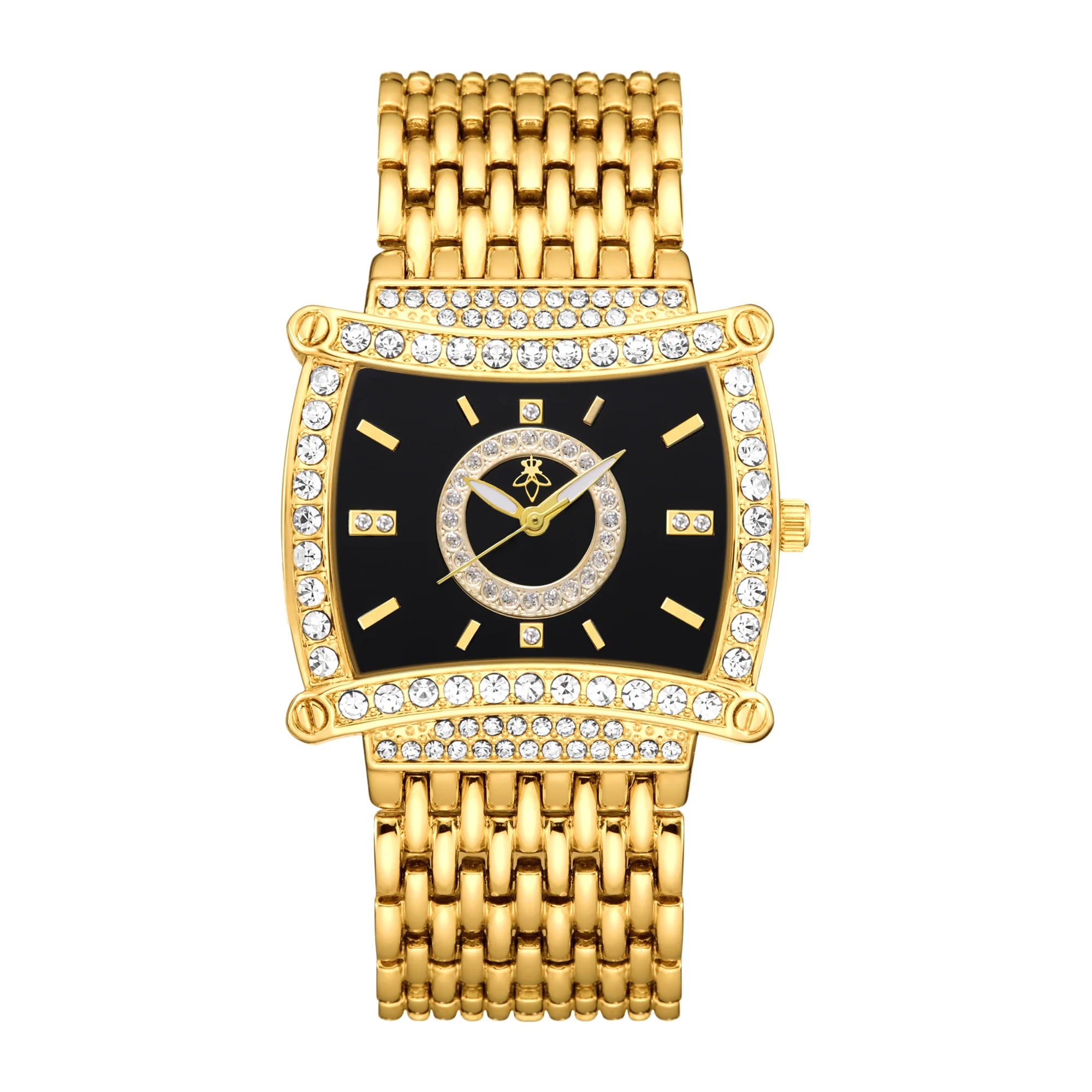 YaLaLuSi Fashion Waterproof Sports Watch Women, Gold Diamond Black Dial Square Wristwatch, Luxury Dress Timepiece, Free Shipping mbzr