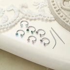 Tornito Horseshoe Nose Rings Half Hoop Earrings For Women Internally Threaded Double CZ Daith Tragus Helix Earring Lip Labret Septum Piercing 18G 20G 8mm Silver Gold Plated mbzr
