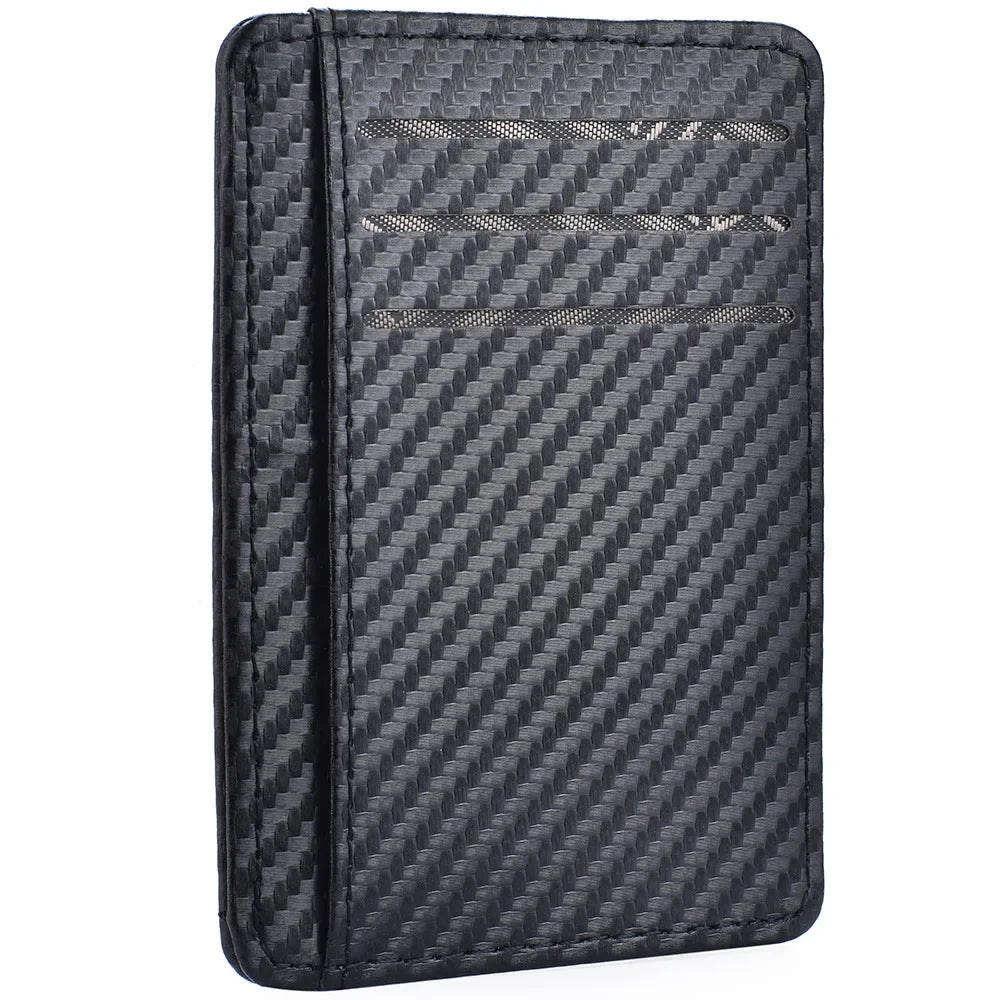Men's Slim Thin Minimalist Front Pocket Wallets Men Anti Rfid Blocking Protected Magic ID Credit Card Holder PU Leather Wallets mbzr