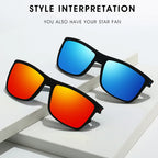 Square Polarized Sunglasses for Men and Women Lightweight Frame Sun Glasses with UV Protection mbzr