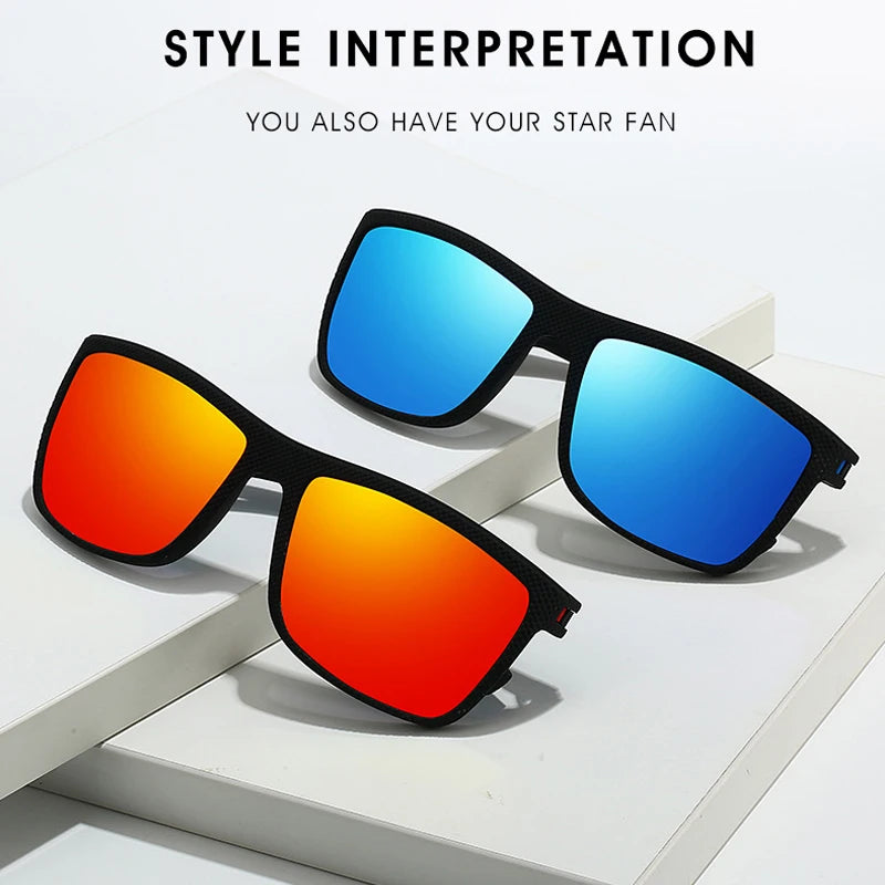 Square Polarized Sunglasses for Men and Women Lightweight Frame Sun Glasses with UV Protection mbzr