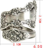 925 Sterling Silver Oxidized Spoon Ring Adjustable Ring Jewelry Gifts for Women
