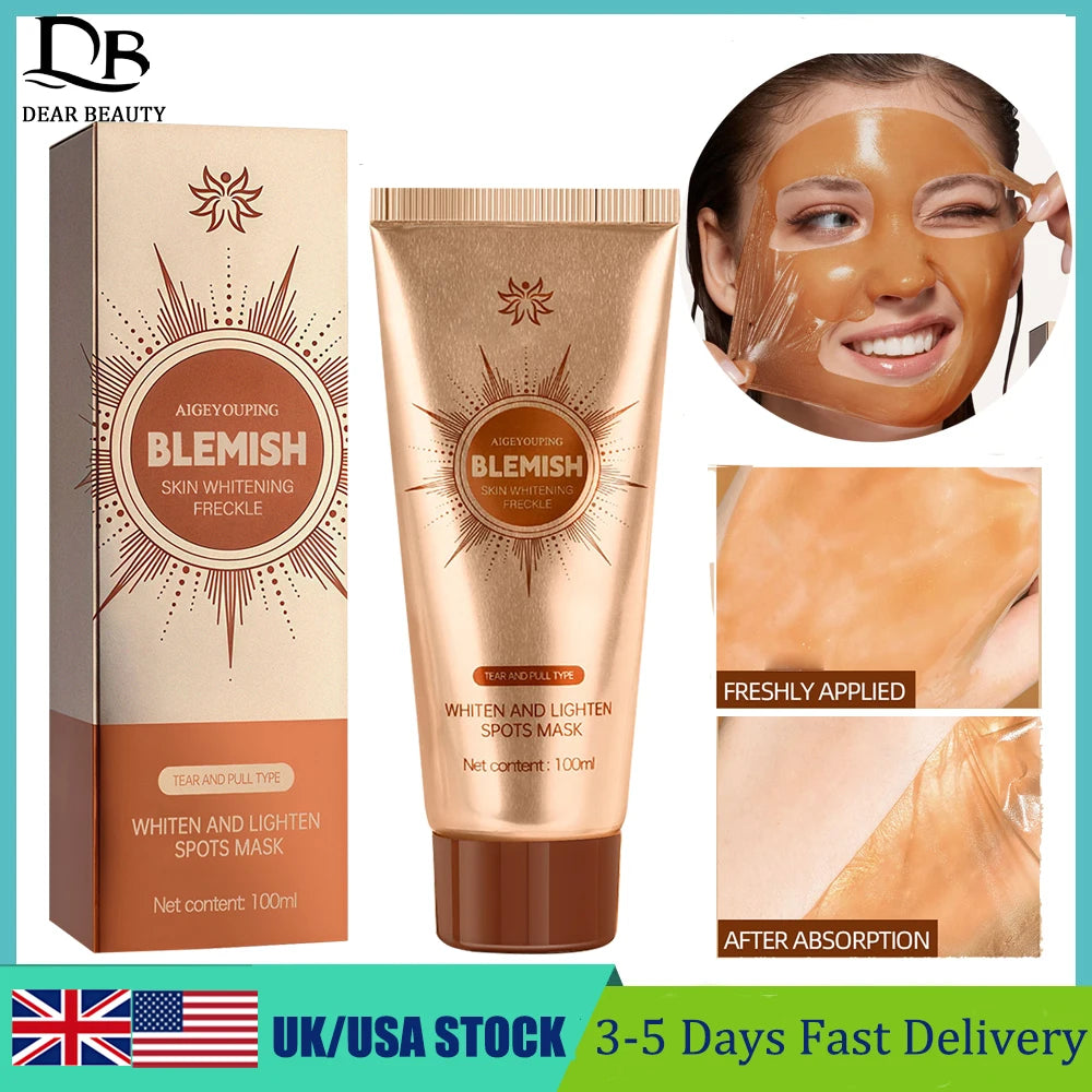 Whiten and Lighten Spots Mask Peel-Off Facial Mask Anti-Blemish Deeply Clean Pore Tightening Moisturizing Brightening Face Mask mbzr