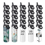 12/25 Pack 20OZ Sublimation Blanks Tumbler, Vacuum Flap With Flip nozzle, Perfect for Fitness Travel and Sports water Bottles mbzr