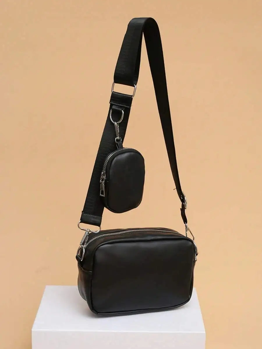 Men's Lightweight Crossbody Bag with Zipper & Slit Pocket