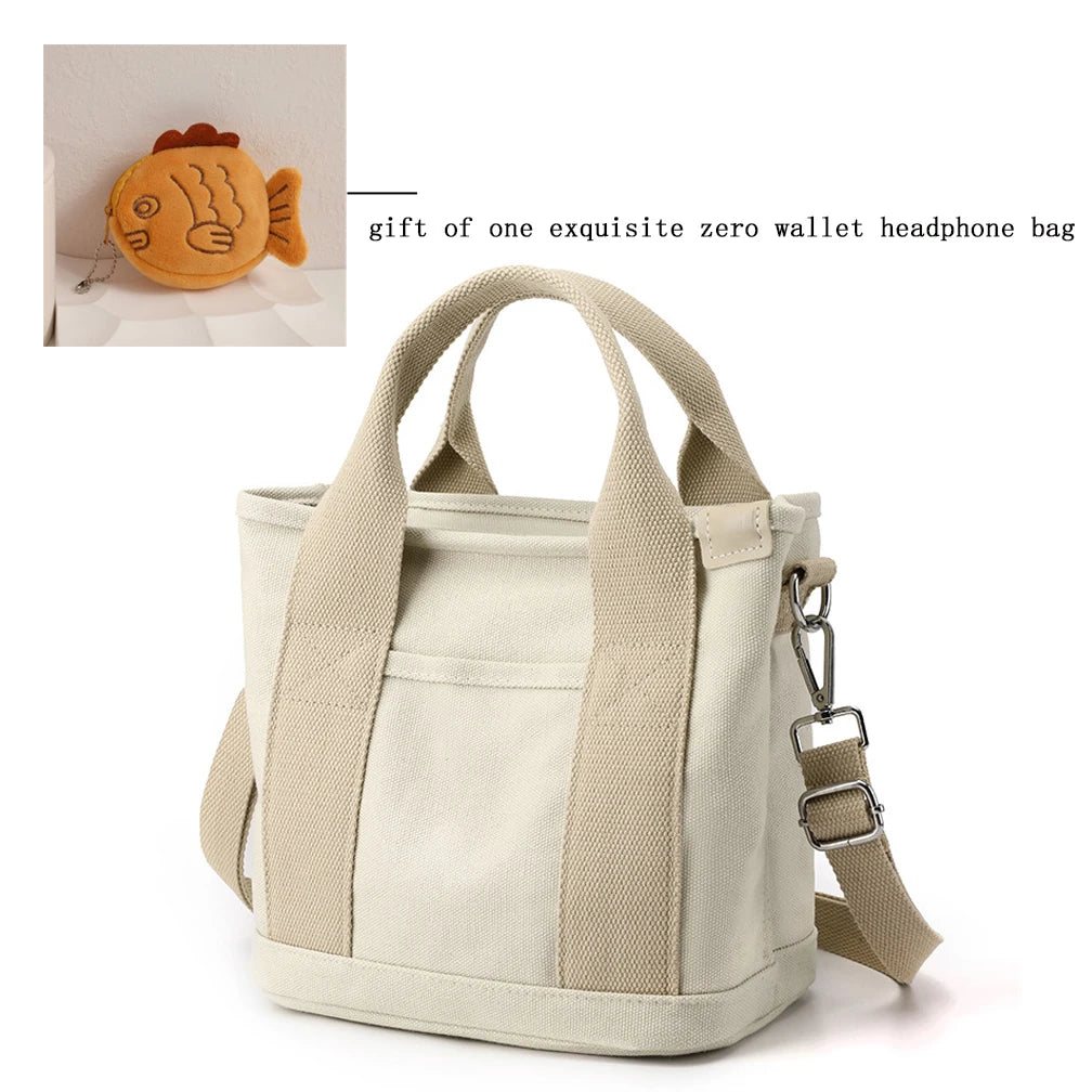 Women's Solid Color Large Capacity Tote Bag Crossbody Bag Hand Bag And Coin Purse Set, Adjustable Strap, Shoulder Bag, Canvas Ba mbzr