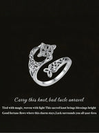 2026 New Witch Knot Ring Adjustable Open Ring Hecate Ring Pagan Witch Jewelry Witchy Jewelry for Ritual Protection Energy Conversion Spiritual Protection