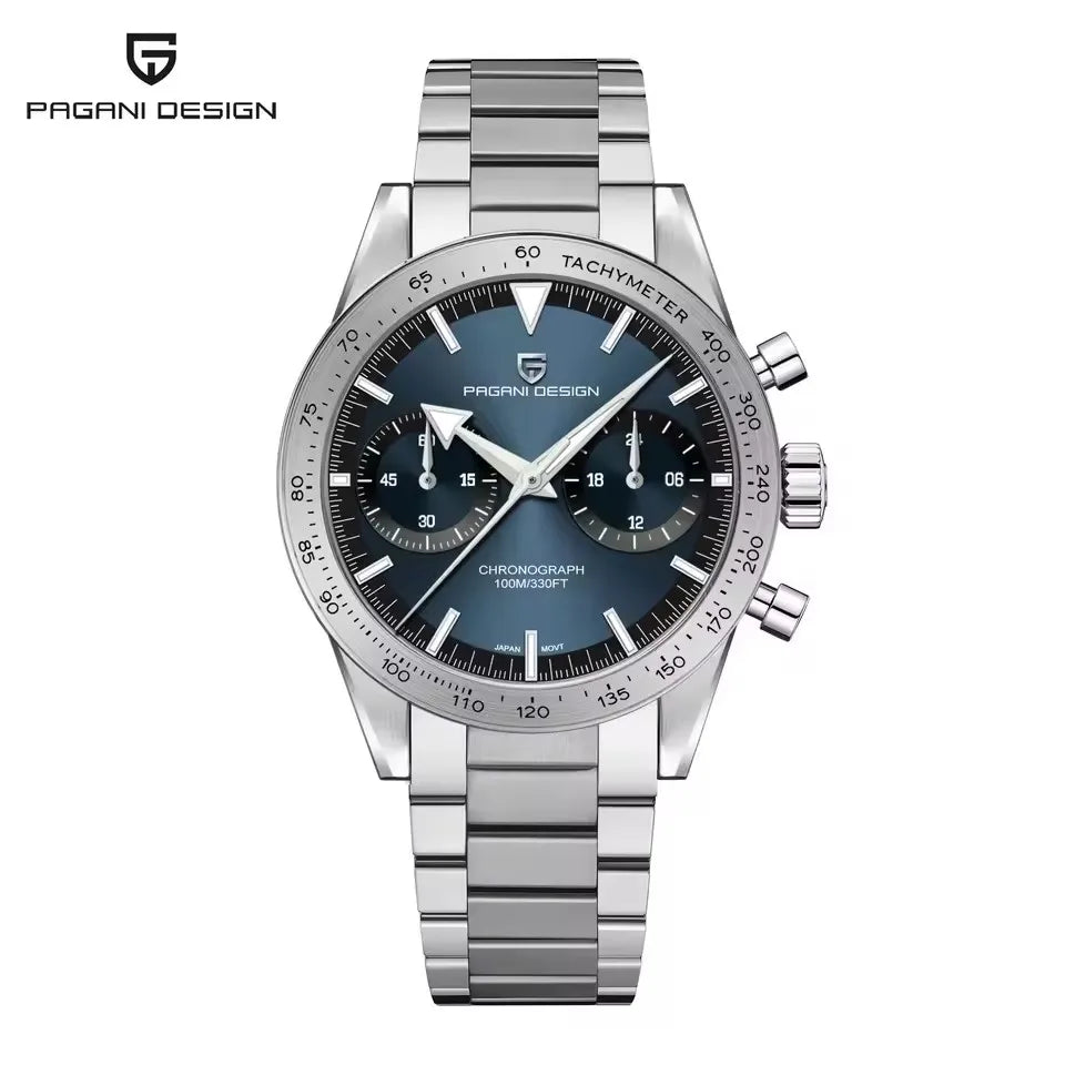 PAGANI DESIGN Retro Luxury Quartz Men Watch Japan Movt 316L All Steel Chronograph Sapphire Mirror Luminous Waterproof Man Watch
