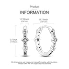 MAULA Earring 925 Sterling Silver Sparkling Square Stone Hoop Earring For Women Ladies Party Wedding Fashion Simple Jewelry Gift