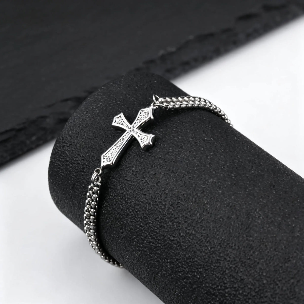 Cross Bracelets Stainless Steel Multi Layer Chain Wristband Casual Jewelry for Men