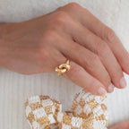 Colored Zircon  Intersection Ring Classic  Design Style Stainless Steel Waterproof Anti Fading Geometry Lady Unique Jewelry Gift