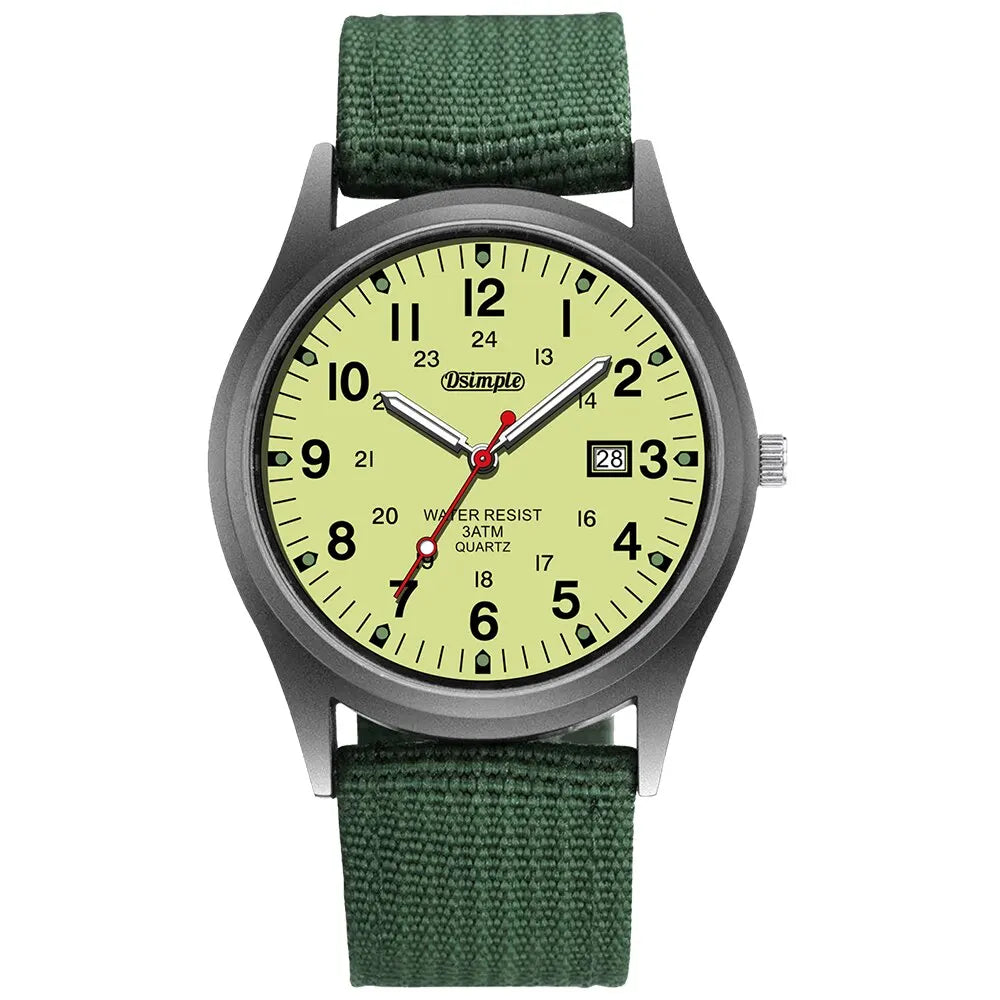 Fashion Mens Watches Luminous Hands Clock Luxury Military Sports Calendar Quartz Wristwatch Men Casual Nylon Watch Reloj Hombre mbzr