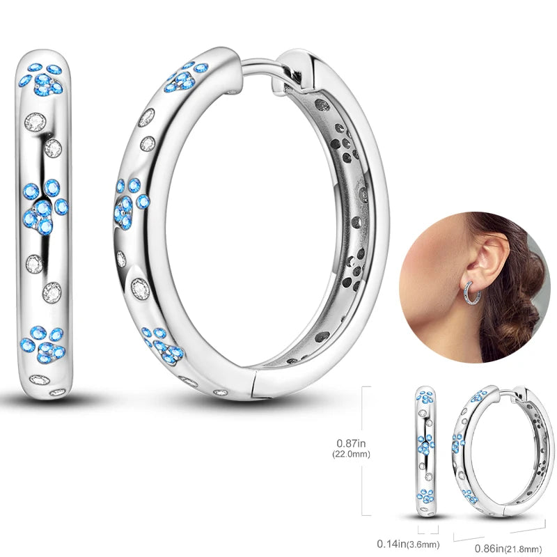 Women's 925 Sterling Silver Circle Style Simple Colorful And Shiny Zircon Earrings Fit For Attend A Wedding Exquisite Jewelry mbzr
