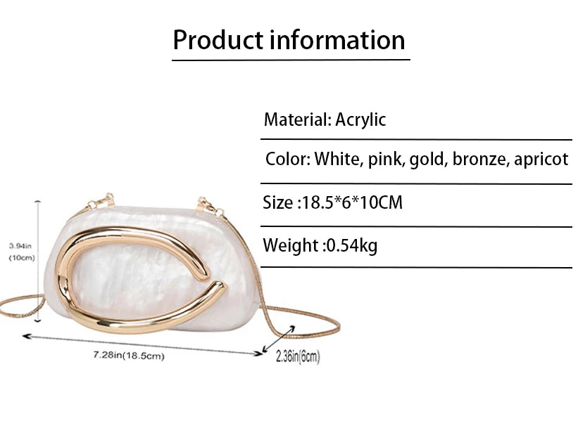 Fashion Handbag Gold Color Luxury Evening Banquet Clutch Purse mbzr