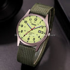 Fashion Mens Watches Luminous Hands Clock Luxury Military Sports Calendar Quartz Wristwatch Men Casual Nylon Watch Reloj Hombre mbzr