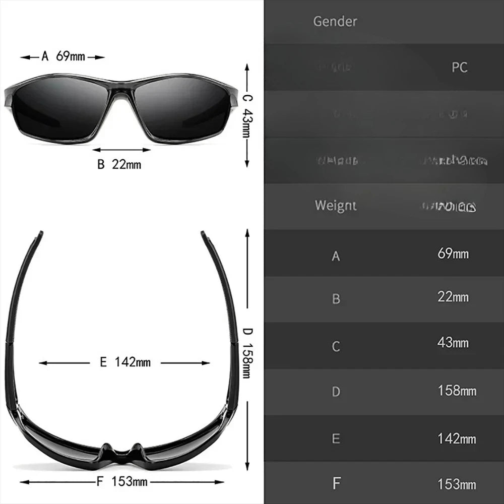 Sports Polarized Sunglasses for Men Lightweight Night Vision Male Shades Cycling Driving Fishing Fashion Mirror Sunglass De Sol mbzr