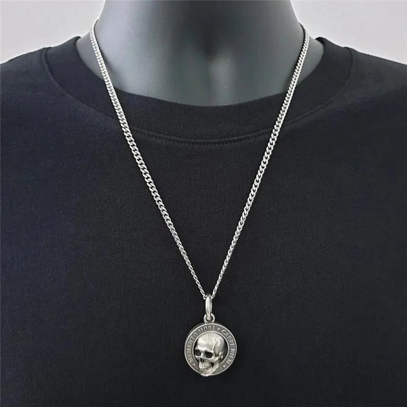 Vintage Ethic  Letter Skull Necklace  Fashion Punk Christmas Skeleton Necklaces for Women and Men