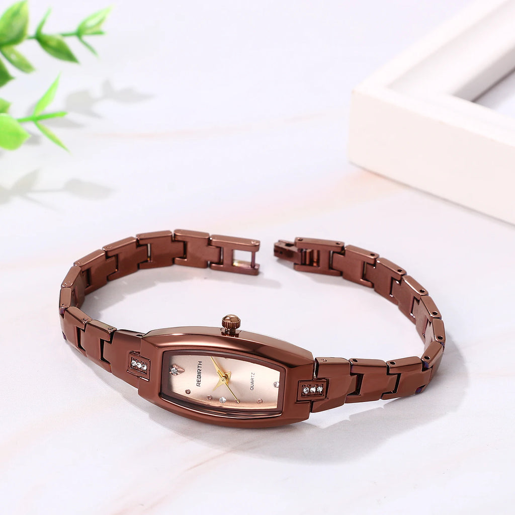 Women Quartz Watch Oval Case Stainless Steel Strap Waterproof Bracelet Watch Diamond Scale Elegant Fashion Valentine's Day Gife mbzr