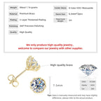 OXTAO Moissanite Circular Stud Earrings for Women 14K Gold Filled Flower Earring Fine Jewelry 6mm/8mm D Color Lab Diamond Gift