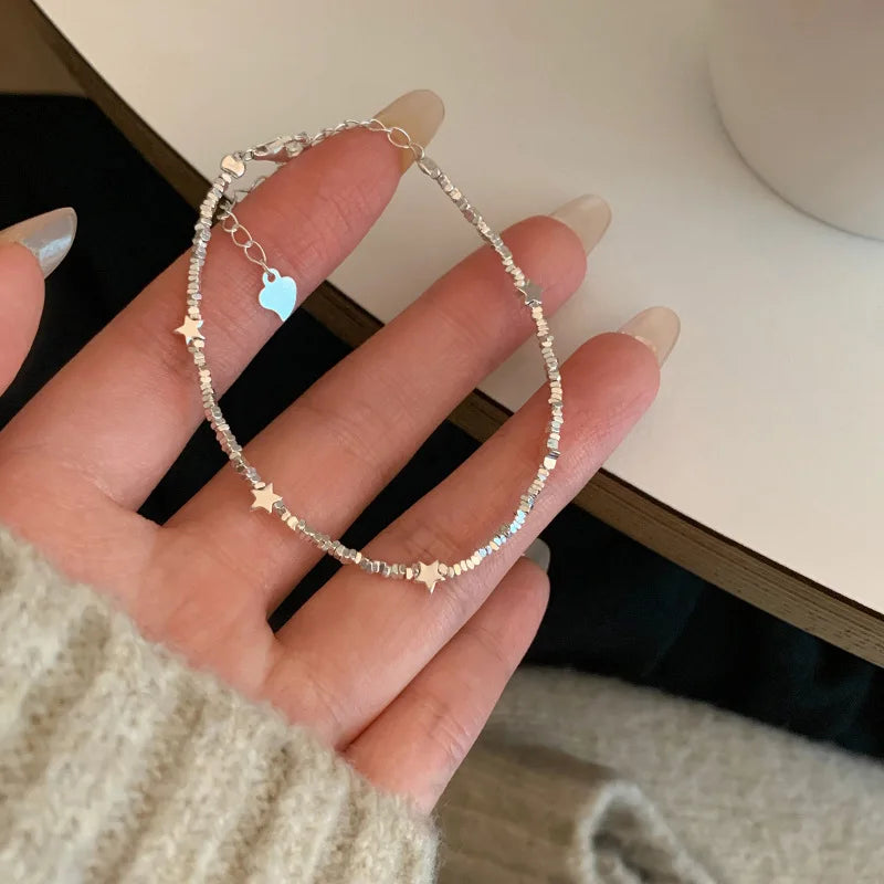 925 Sterling Silver Bracelet Rose Flower Linked Vintage Punk Adjustable Chain For Woman Girl Jewelry Gift Dropship Wholesale