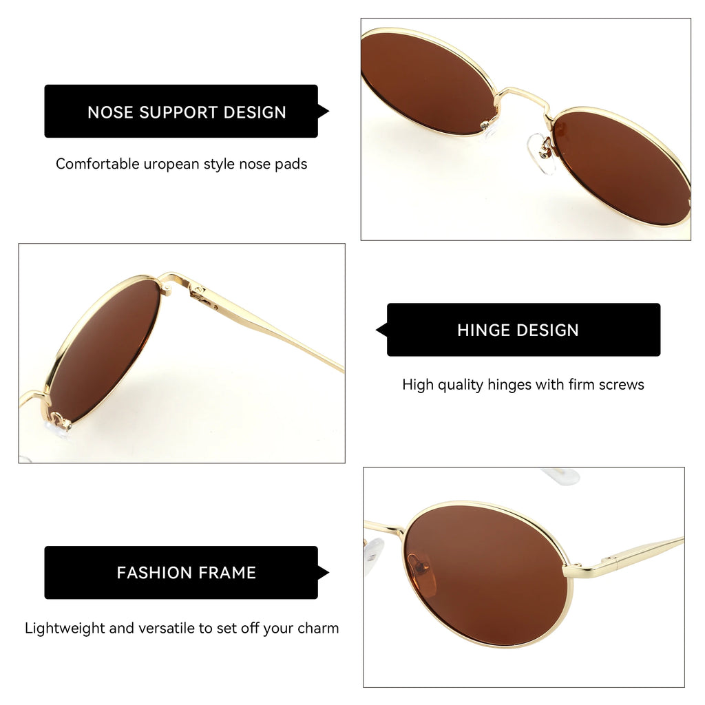 ZENOTTIC Oval Retro Unisex Sunglasses UV400 Polarized Glasses Vintage Style Classic Shades