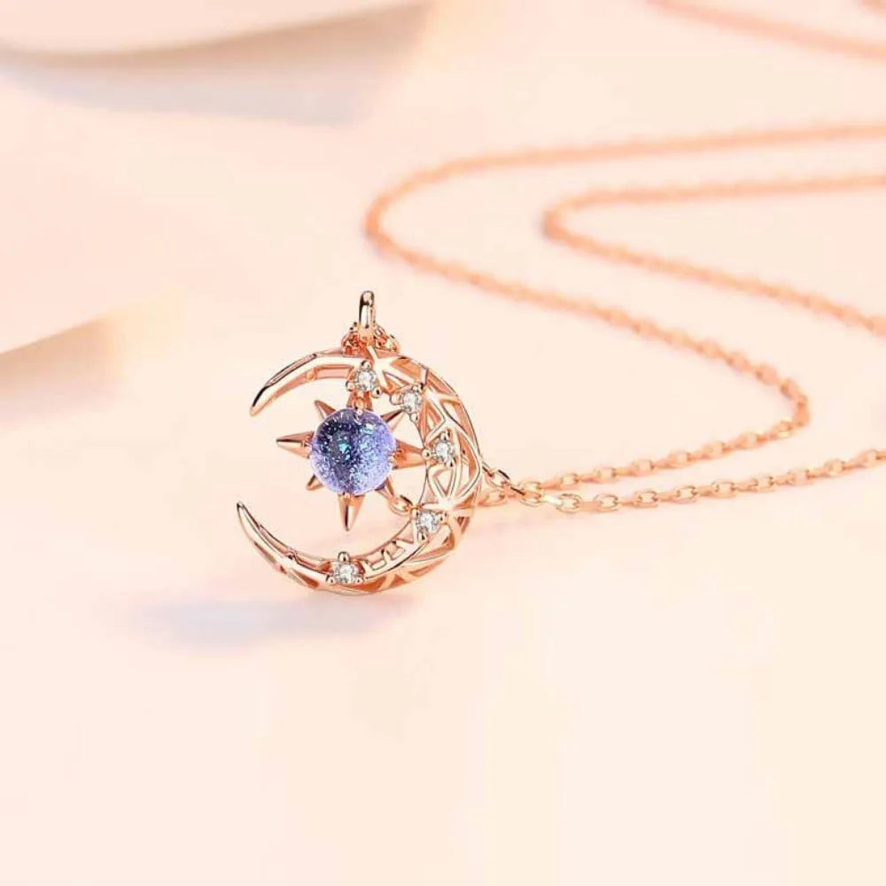 LATS Star Moon Pendant Necklaces for Women Simple Clavicle Chain Fashion Jewelry Accessories