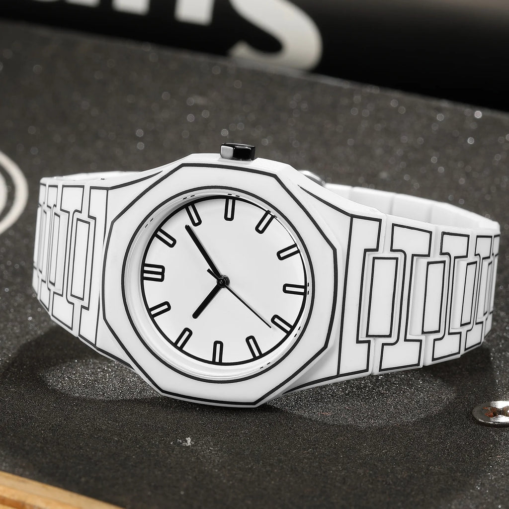 Simple casual men's women's watches, macaroon color quartz watches, round dial quartz watches, suitable for daily life, gifts