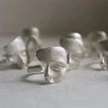 Sterling Silver Sanding Face Adjustable Ring Women Men Luxury