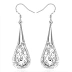 Sterling Silver Hollow Water Drop Earrings Women Trend Jewelry