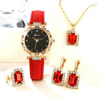 Womens Watches 5Pcs Set Luxury Rhinestone Women Fashion Elegant Wristwatch Quartz Watch For Girl WristWatch Bracelet Gift mbzr