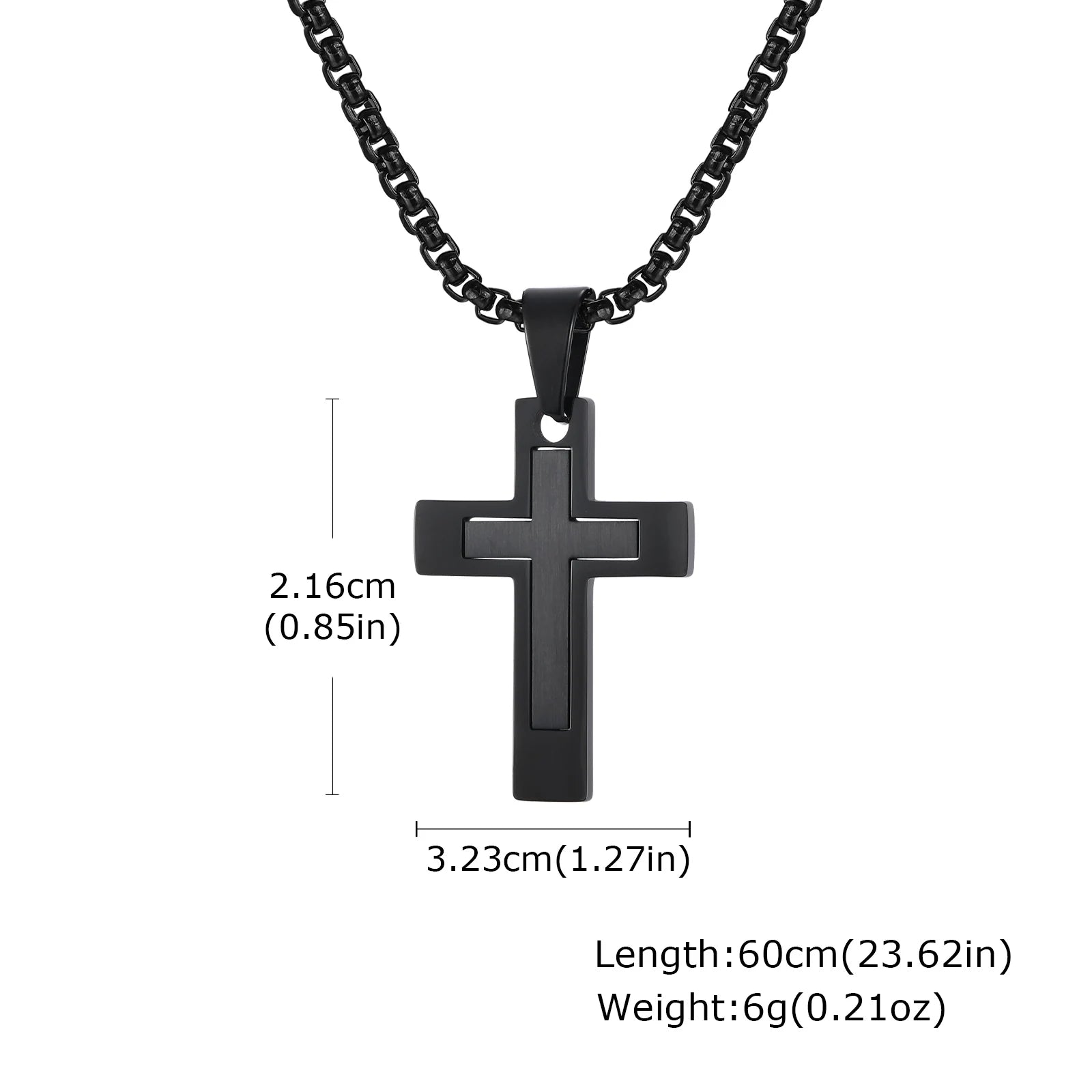Cross Pendant Necklaces for Men Boys,Waterproof Stainless Steel Necklace,Christian Religious Faith Prayer Jewelry Gift mbzr
