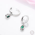 Hot 925 Sterling Silver Earrings Charm Simple Green Shiny Zircon Wedding Women Jewelry Gift mbzr