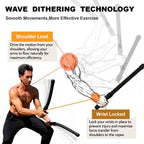 New Upgraded Spring Rubber Coated Ropeless Battle Rope Unisex Portable Detachable Fitness Elastic Stick Full Body Workout Fat Burning Core Training Home Gym Outdoor Sports Exercise Resistance Training Stick for Men Women Begi mbzr