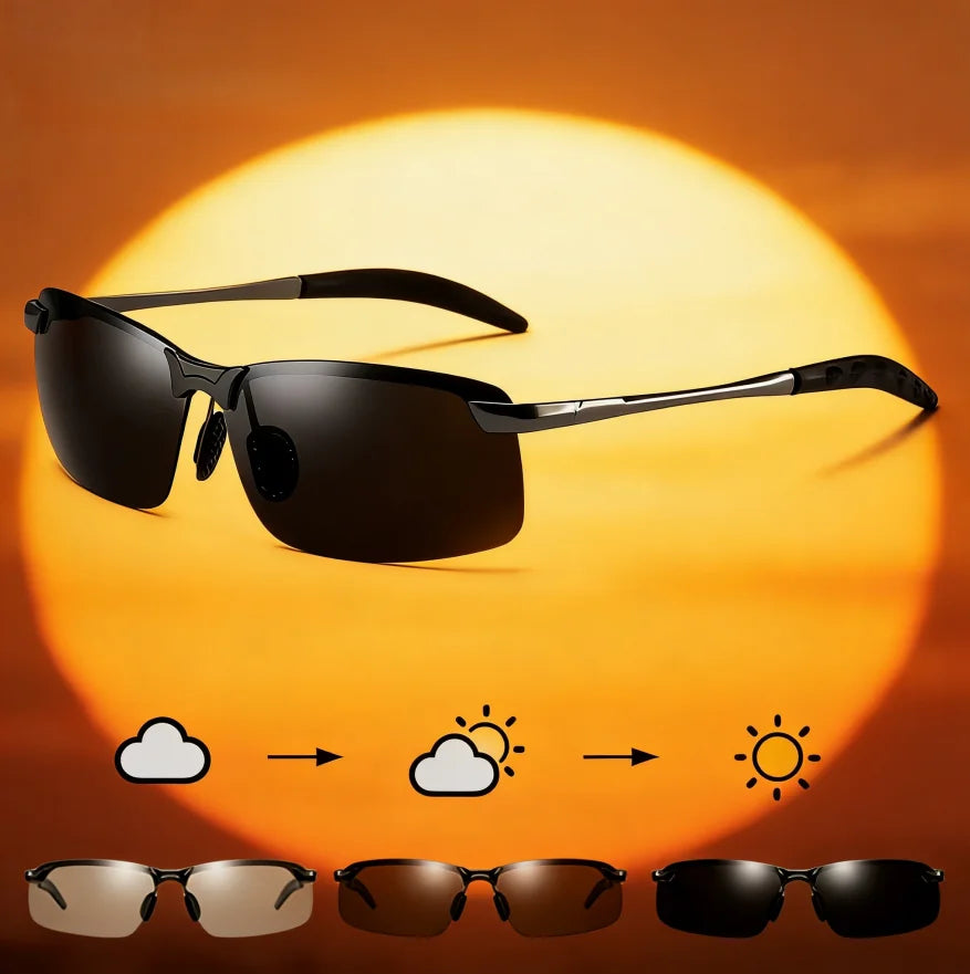 Polarized Photochromic Sports Sunglasses Day & Night