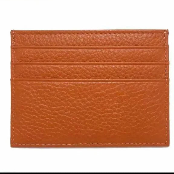Cowhide Card Holder Woman Man Fashion Slim Mini Card Bag Genuine Leather Engrave Name Luxury Casual Purse