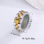 1pc Minimalist Golden Crown Stainless Steel Ring