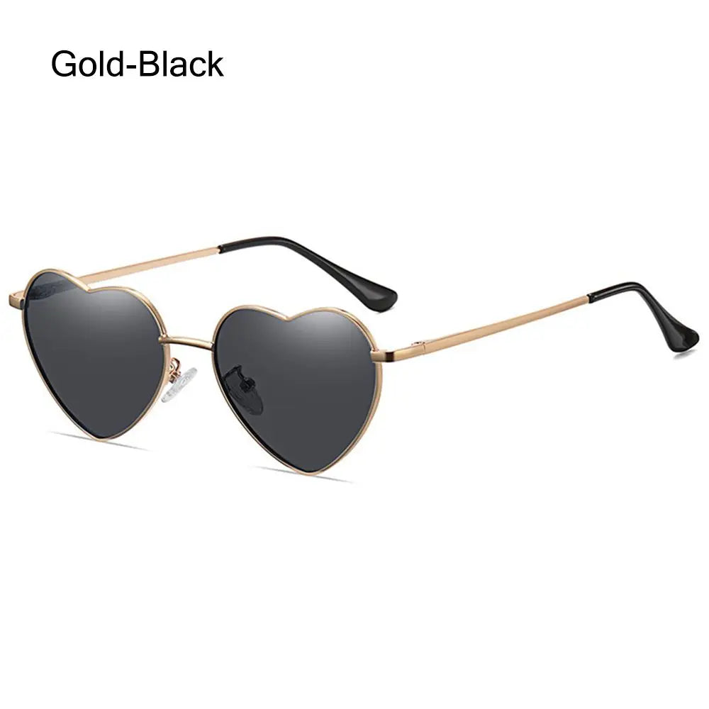 Trendy Heart-Shaped Glasses Women Heart Sunglasses Vintage Metal Frame Polarized Sun Glasses UV400 Eyewear