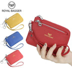 Royal Bagger Short Genuine Leather Wallet Woman New Soft First Layer Cow Leather Purse Ladies RFID Protected Card Holder Clutch mbzr