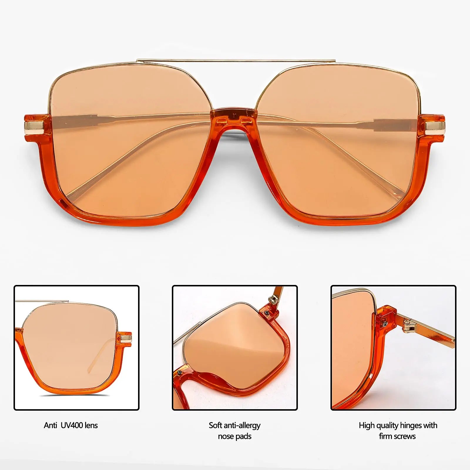 2026 New Man Woman Sun Glasses High Quality UV400 Sunglasses Unisex Double Beam Design Half-Frame Sunnies Fashion Versatile Shade Square large Frame Sunglasses