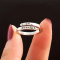 One piece, simple stainless steel engraved letter adjustable open ring, suitable for matching clothing, suitable for daily, party wear, jewelry gifts